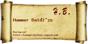 Hammer Balázs névjegykártya
