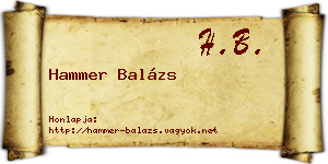 Hammer Balázs névjegykártya