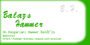 balazs hammer business card